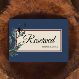 Pine Blue Winter Wedding Reserved Sign