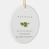 Pine Branch私たちの初めてのクリスマス賛美写真 セラミックオーナメント (右)