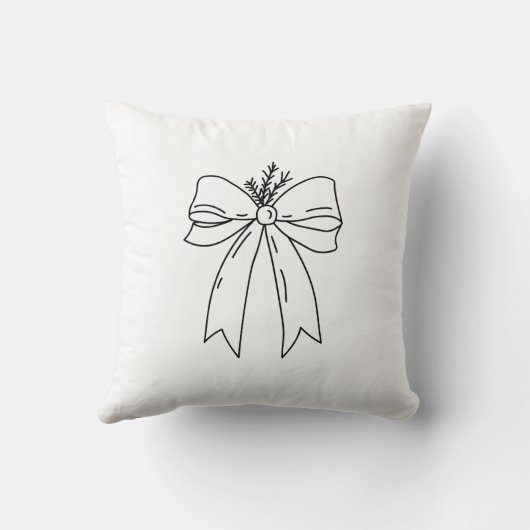 Pine Branch with Bow Minimalist クッション (裏面)