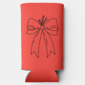 Pine Branch with Bow Minimalist スリム缶クーラー (裏面)