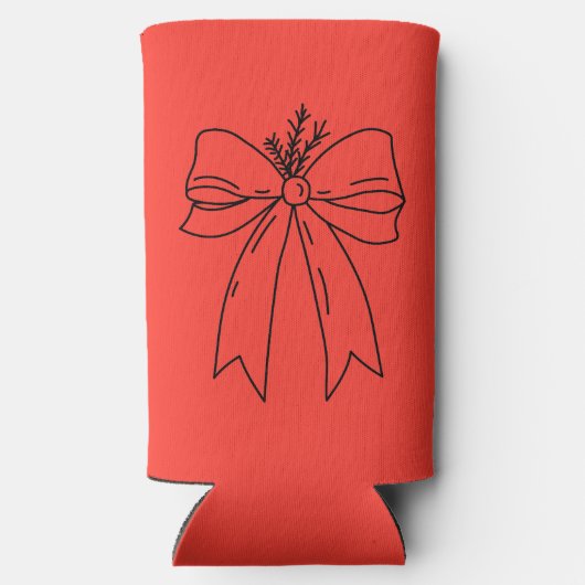 Pine Branch with Bow Minimalist スリム缶クーラー (裏面)