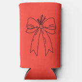 Pine Branch with Bow Minimalist スリム缶クーラー (正面)