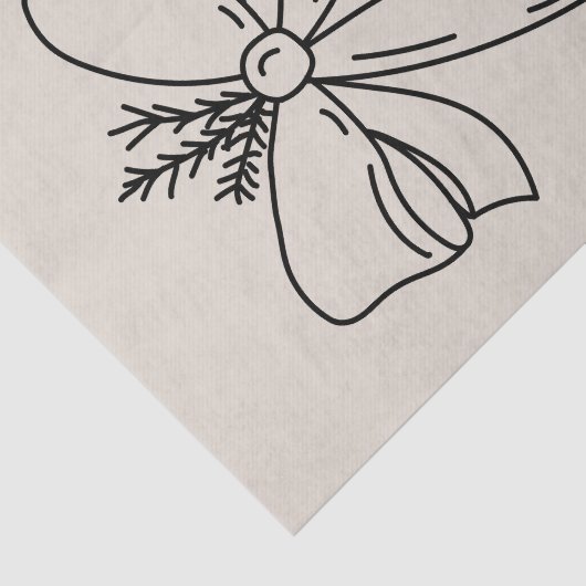 Pine Branch with Bow Minimalist 薄葉紙 (詳細)