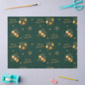 Pine Branches Gold Snowflake Bauble Ornament 薄葉紙 (クラフト)