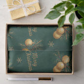 Pine Branches Gold Snowflake Bauble Ornament 薄葉紙 (ギフト)