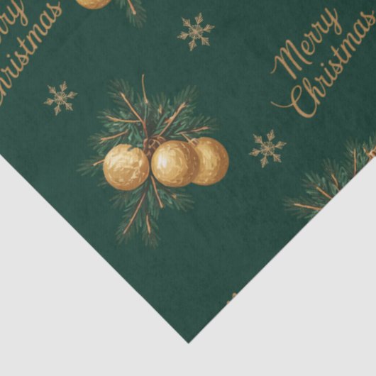 Pine Branches Gold Snowflake Bauble Ornament 薄葉紙 (詳細)