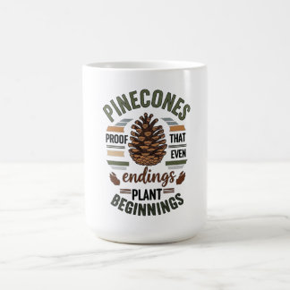 Pine cone design - The Evergreen Promise コーヒーマグカップ