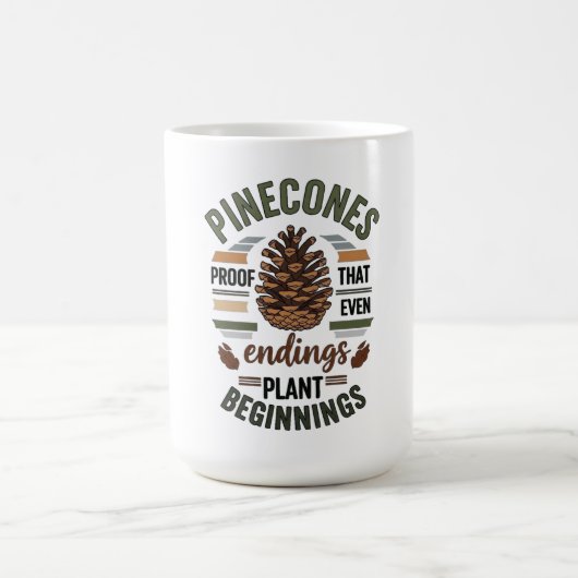 Pine cone design - The Evergreen Promise コーヒーマグカップ (中央)
