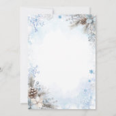 Pine cones Blue Snowflake Truck Baby Shower 招待状 (裏面)