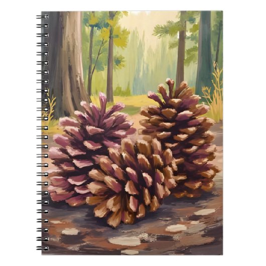 Pine Cones | Fall Autumn Watercolor Forest ノートブック (正面)