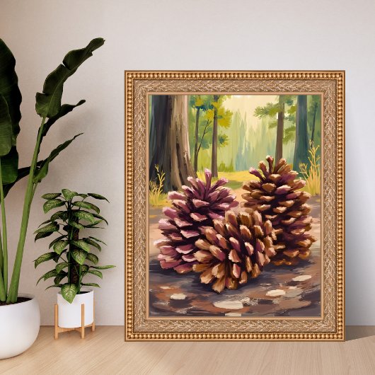 Pine Cones | Fall Autumn Watercolor Forest ポスター