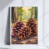 Pine Cones | Fall Autumn Watercolor Forest ポスター