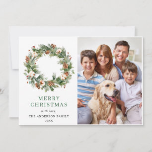 Pine Cones Fir Wreath Christmas Greeting PHOTO シーズンカード