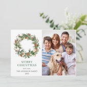 Pine Cones Fir Wreath Christmas Greeting PHOTO シーズンカード (スタンド正面)
