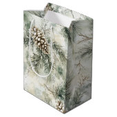 Pine Cones Green Christmas   ミディアムペーパーバッグ (裏面アングル)