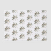 Pine Cones Green Ornaments Snowflakes Christmas 薄葉紙 (正面)