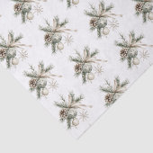 Pine Cones Green Ornaments Snowflakes Christmas 薄葉紙 (詳細)