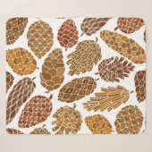 Pine cones seamless pattern シェルパブランケット (正面(横))