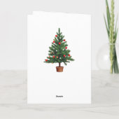 Pine Decorated Christmas Tree Holiday Card カード (裏面)