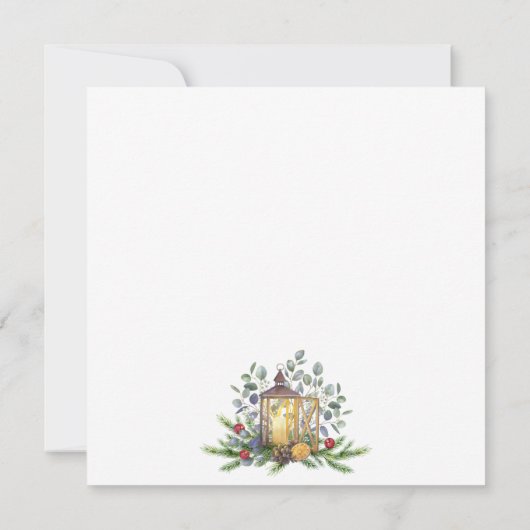 Pine Eucalyptus私たちの最初のクリスマスフォトフラットカード (裏面)