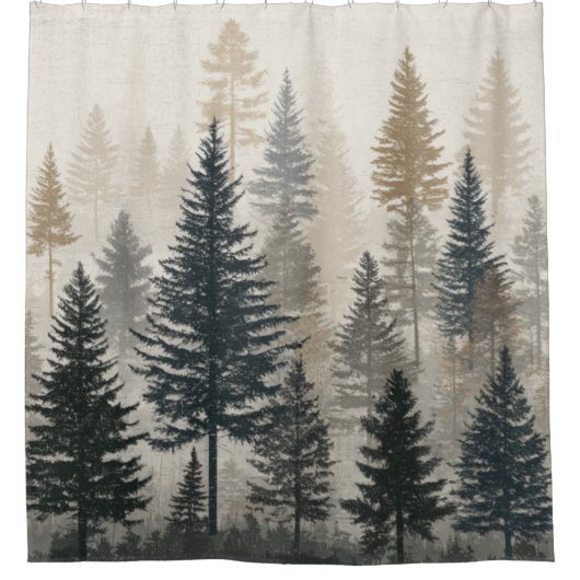 Pine Forest シャワーカーテン (正面)