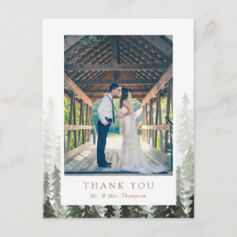 Pine Forest 結婚's Thank You ポストカード