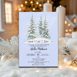 Pine Forest in Snow Elegant Bridal Shower 招待状