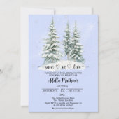 Pine Forest in Snow Elegant Bridal Shower 招待状 (正面)