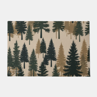 Pine Forest Welcome Mat – A Cozy Winter Greeting ドアマット
