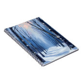 Pine Forest Winter Woodland Watercolor Painting ノートブック (右側)