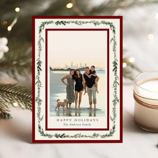 Pine Frame Photo Holiday Card シーズンカード