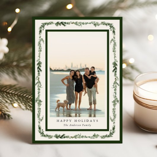 Pine Frame Photo Holiday Card シーズンカード