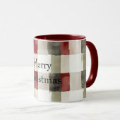 Pine Green Ivory Red Stripes  マグカップ (正面右)