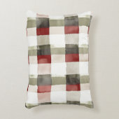 Pine Green Ivory Red Stripes Christmas アクセントクッション (正面(垂直))