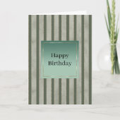 Pine Green Stripes Stripes Birthday カード (正面)