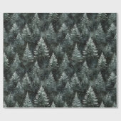 Pine Green Trees Christmas ラッピングペーパー (フラット)