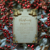 Pine Greenery Gold Bells 招待状