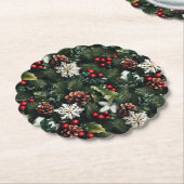 Pine & Holly Harmony ペーパーコースター (アングル)