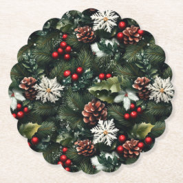Pine & Holly Harmony ペーパーコースター