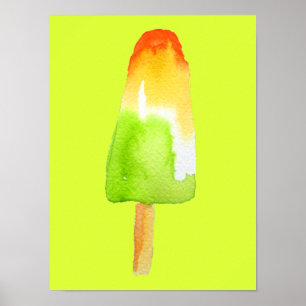 Pine Lime popsicle pop art cute food ポスター