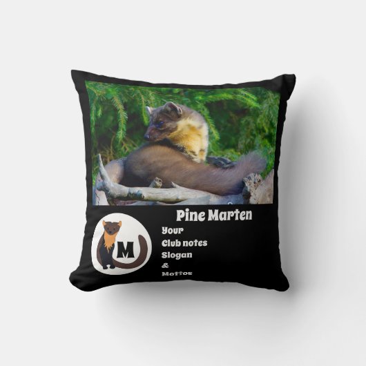Pine Martenフォトモノグラム名 クッション (正面)