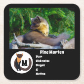 Pine Martenフォトモノグラム名 スクエアペーパーコースター (正面)