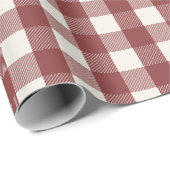 Pine Needle Lane Gingham - Berry Red & Soft Cream ラッピングペーパー (ロールコーナー)