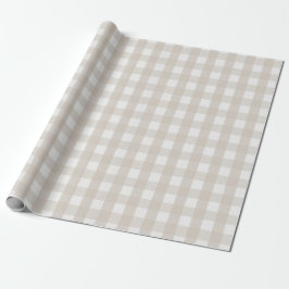 Pine Needle Lane Gingham - Stone Beige ラッピングペーパー