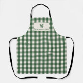 Pine Needle Lane Gingham With Botanical Charm エプロン (正面)
