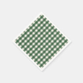 Pine Needle Lane - Pine Green Gingham Pattern スタンダードカクテルナプキン (角)