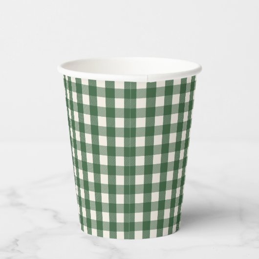 Pine Needle Lane - Pine Green Gingham Pattern 紙コップ (右)