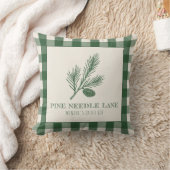 Pine Needle Lane-Pinecone Print & Gingham Border クッション (ブランケット)