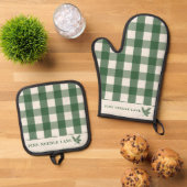 Pine Needle Lane-Rustic Gingham Kitchen Essentials 鍋つかみ&鍋敷きセット (トップダウン)