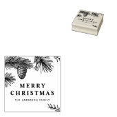 Pine Needles and Pine Cones Botanical Holiday ラバースタンプ (押印)